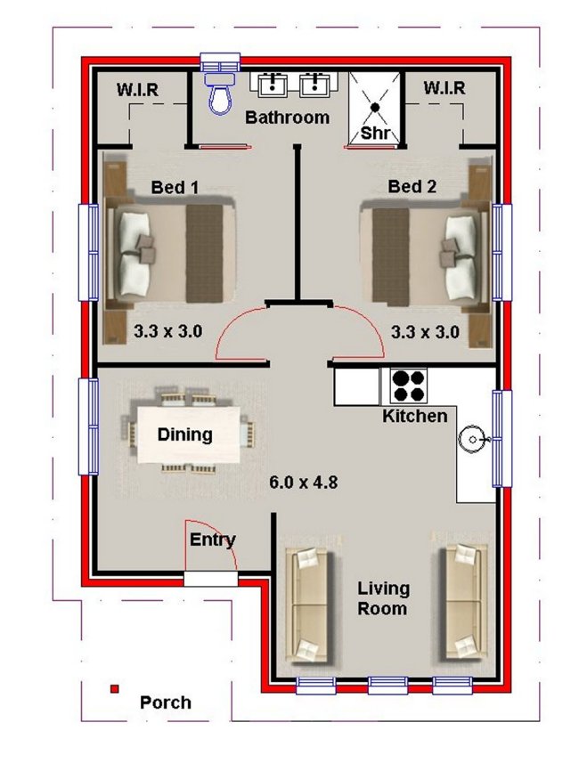 granny flat 2 bedrooms